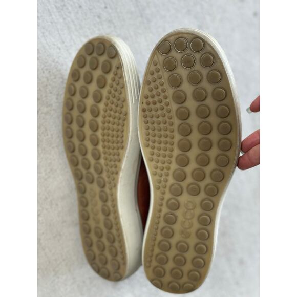 Ecco Soft 7 Sleek Scandinavian Design Men’s 7 Brown Leather Sneaker Shoe Comfort - Picture 6 of 7